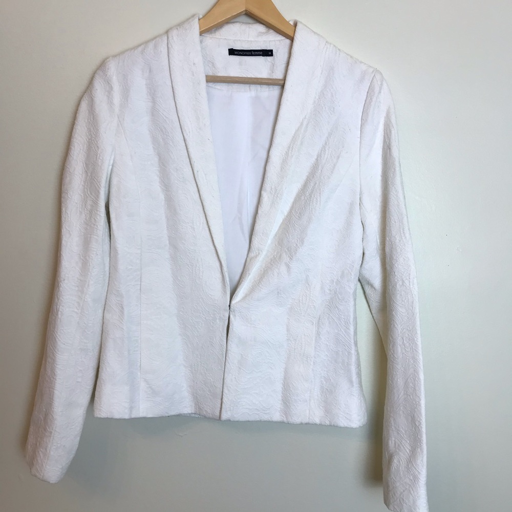 Monoprix White textured blazer